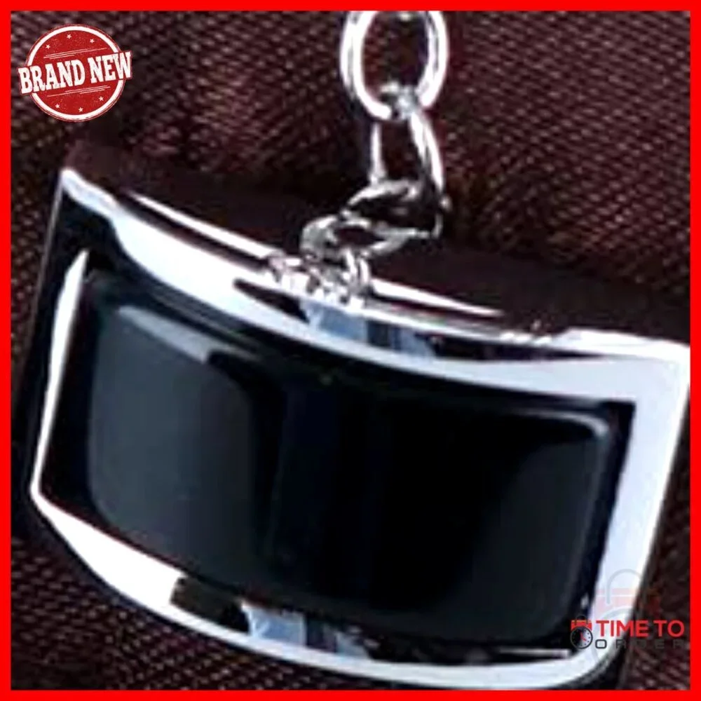 Men's Black Agate Cufflinks Rectangular Brass Professional Formal Wear